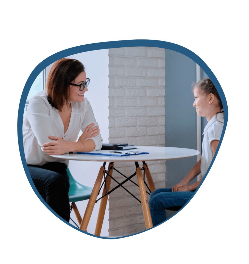 Person talking to a child