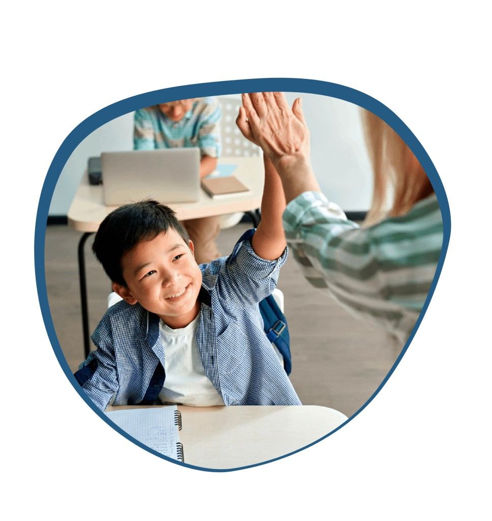 Child high-fiving an adult