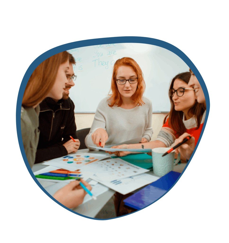 Group collaborating on project